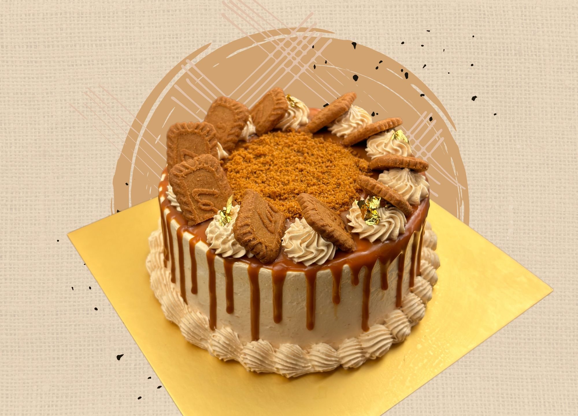 Crunchy Caramel Biscoff Cake (Round 24cm, 12-18pax)