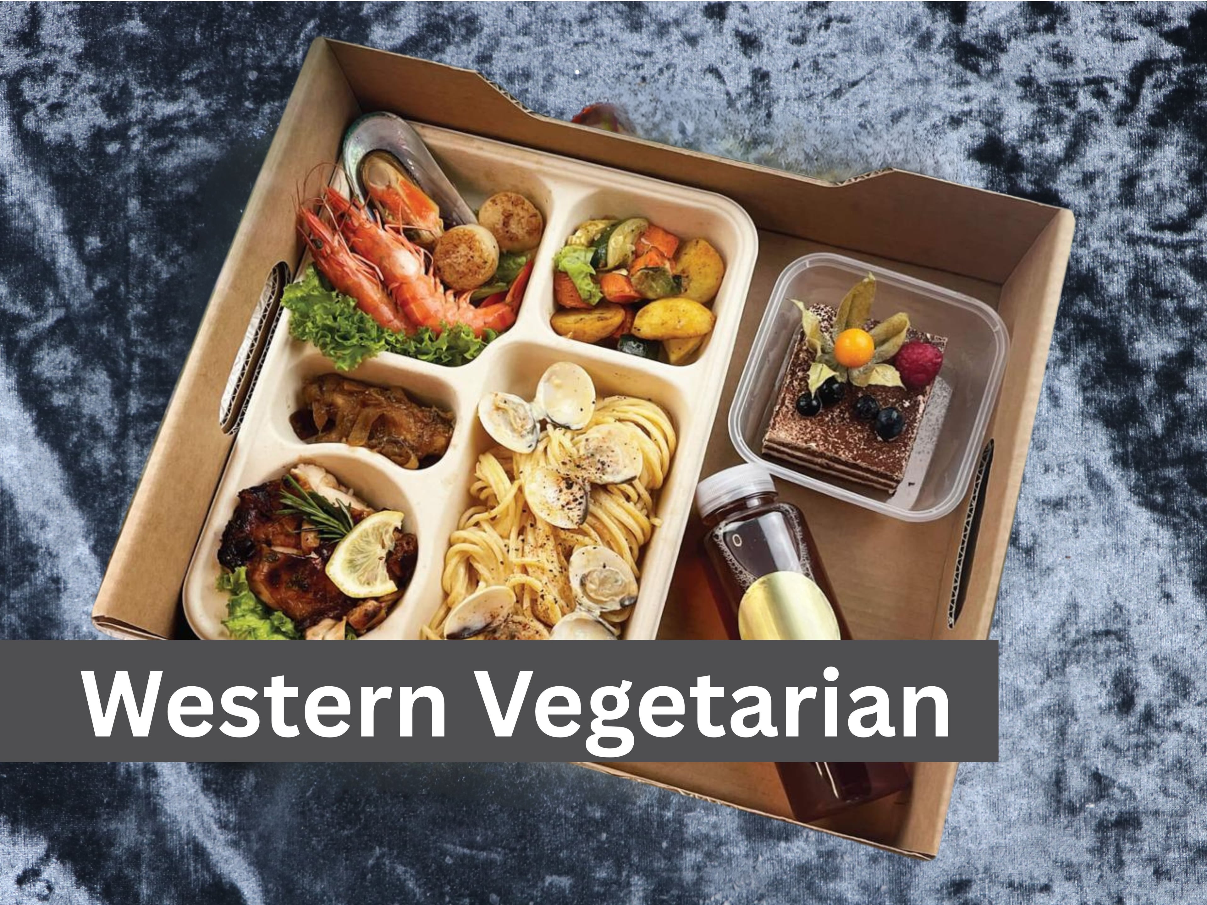 Christmas Deluxe Bento Western Vegetarian $23.80/pax ($25.94 w/ GST) Min 20 paxV