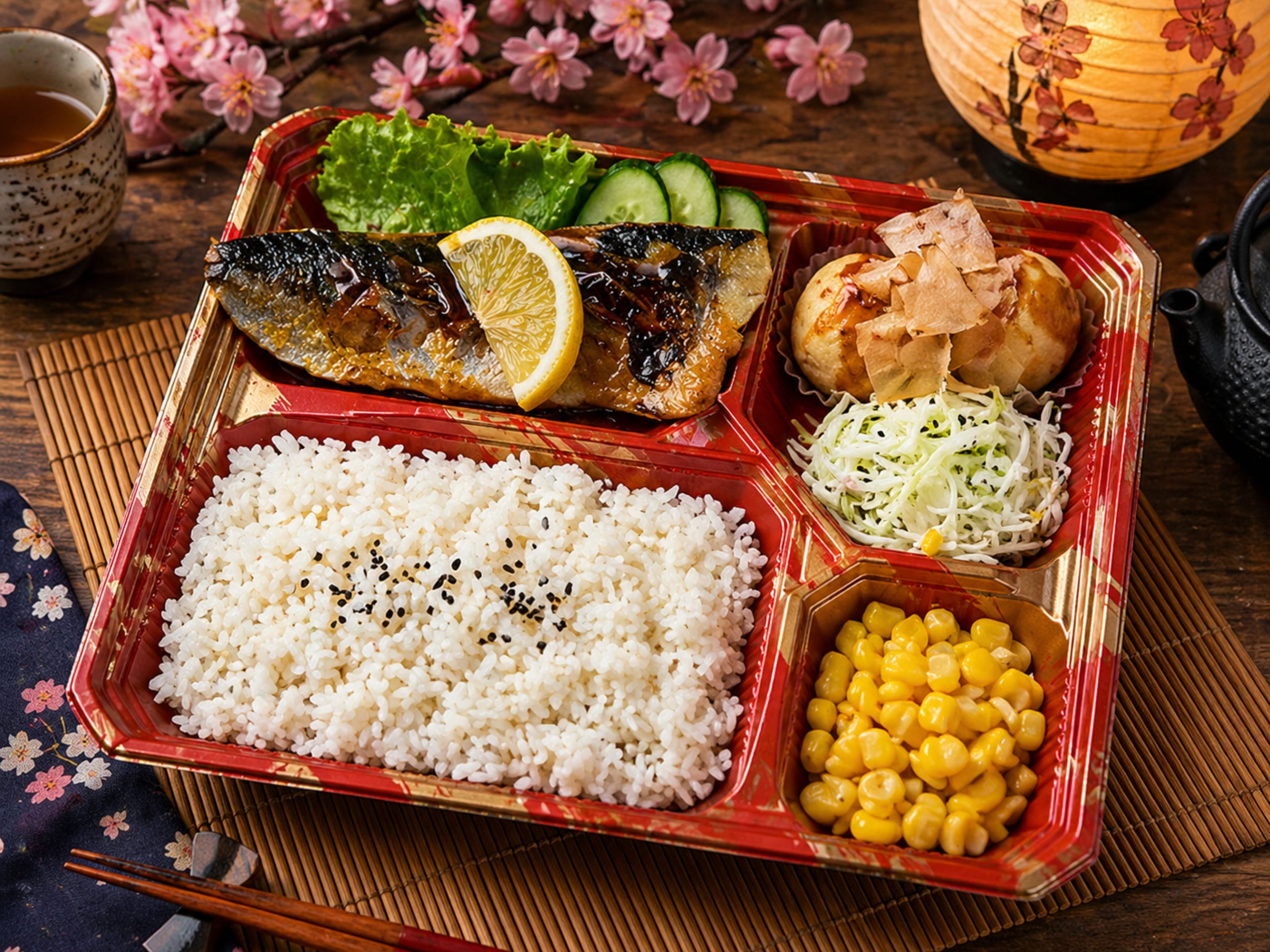 Japanese Bento Grilled Saba Set $10.80 ($11.77 w/ GST) Min 30pax